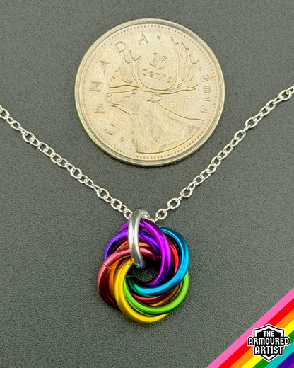 Rainbow (Gilbert Baker Flag) Spiral Chainmail Necklaces
