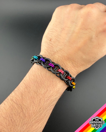 Rainbow (Gilbert Baker Flag) Stretchy Helmchain Bracelets
