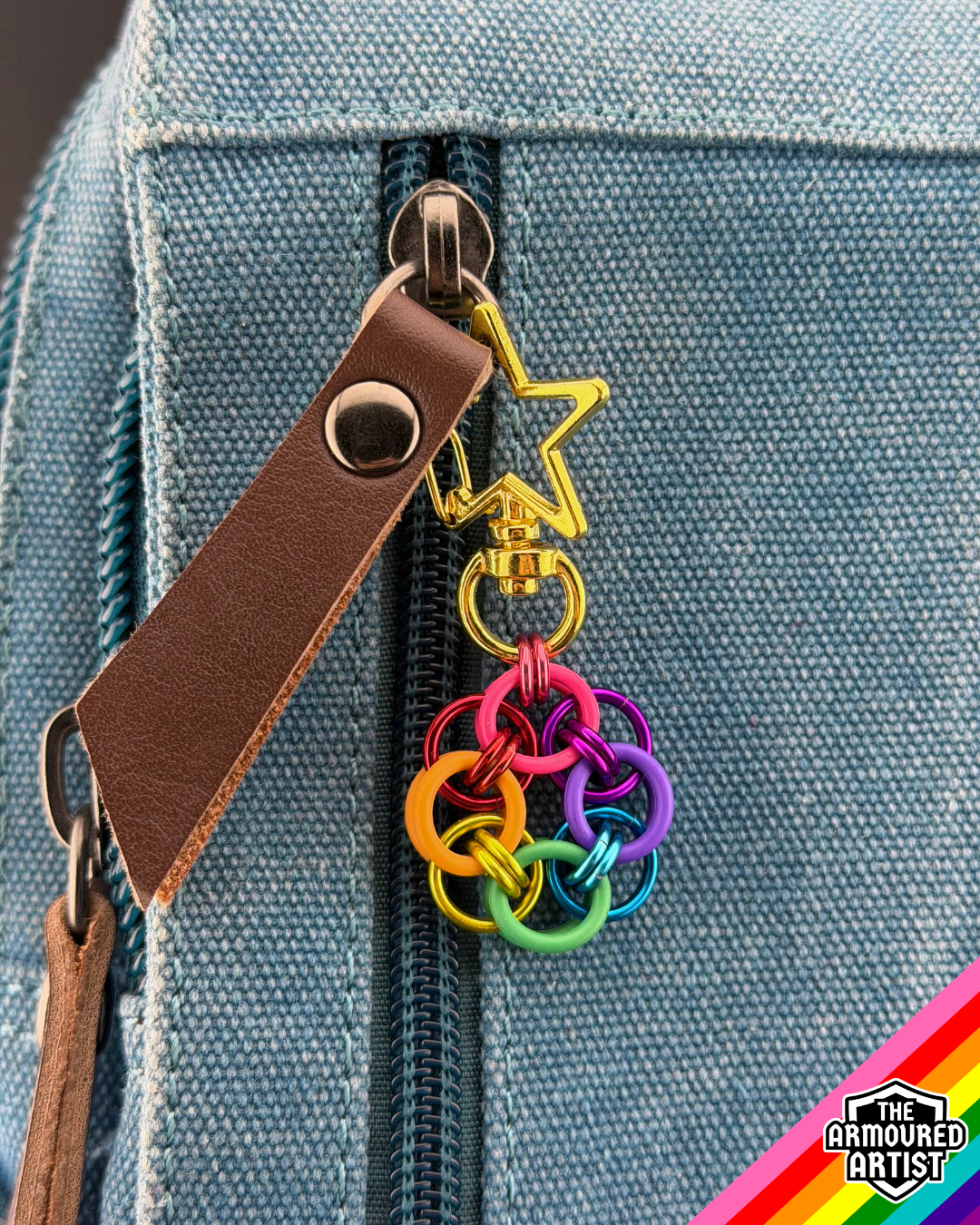 Rainbow (Gilbert Baker Flag) Flexible Helmchain Keychains