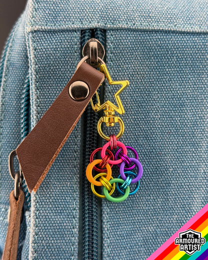 Rainbow (Gilbert Baker Flag) Flexible Helmchain Keychains