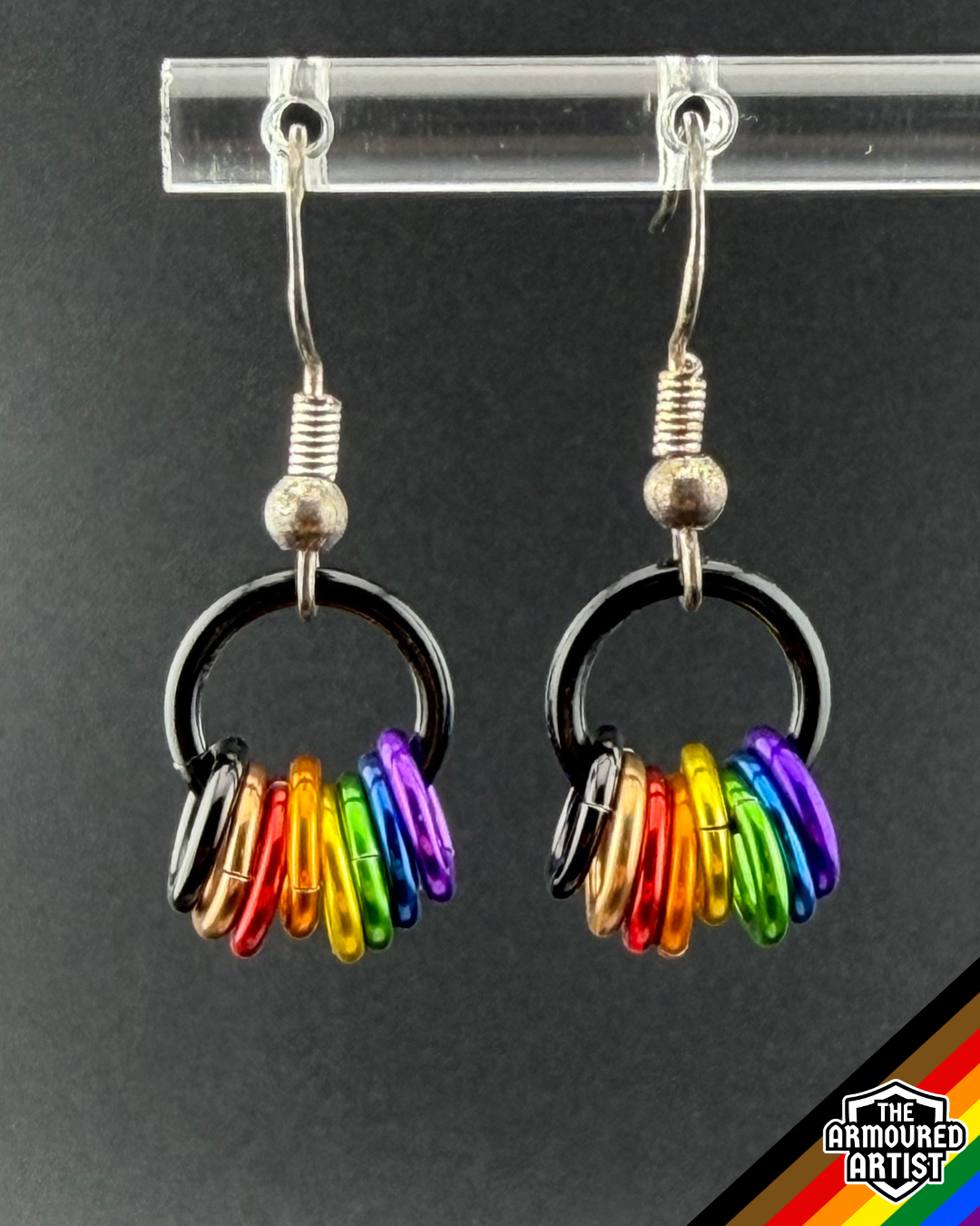 Rainbow (Philadelphia Flag) Small Ringlette Earrings