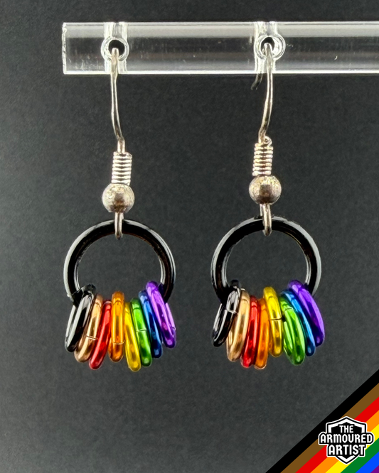 Rainbow (Philadelphia Flag) Small Ringlette Earrings