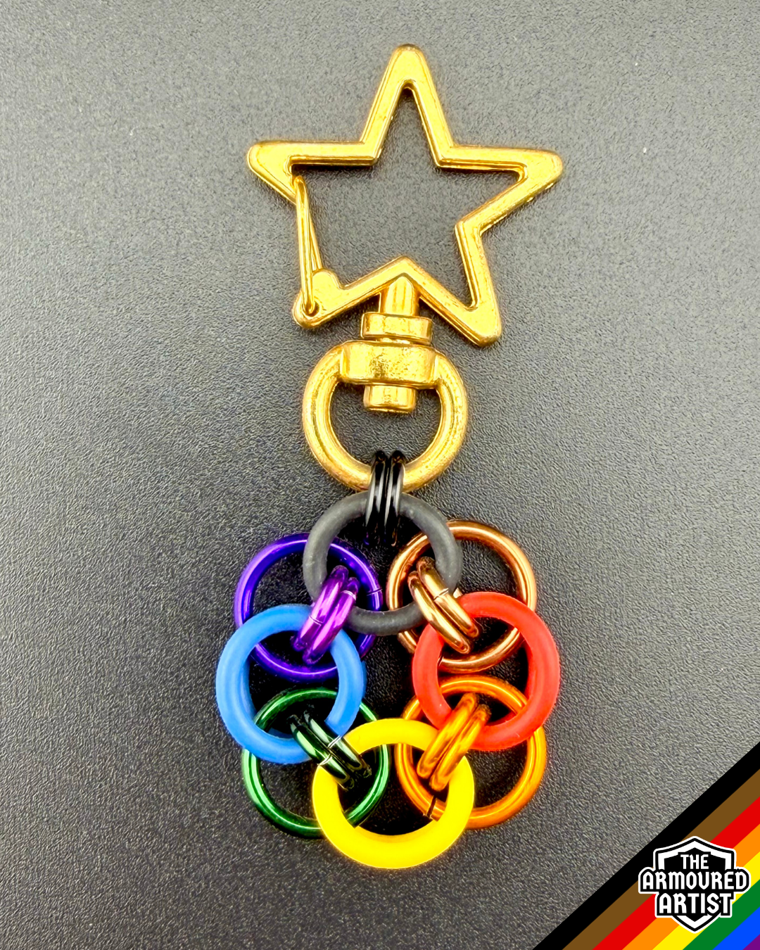 Rainbow (Philadelphia Flag) Flexible Helmchain Keychains