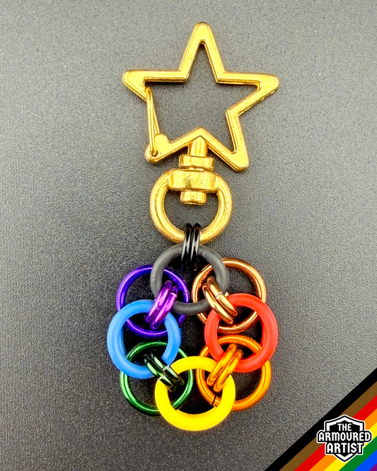 Rainbow (Philadelphia Flag) Flexible Helmchain Keychains
