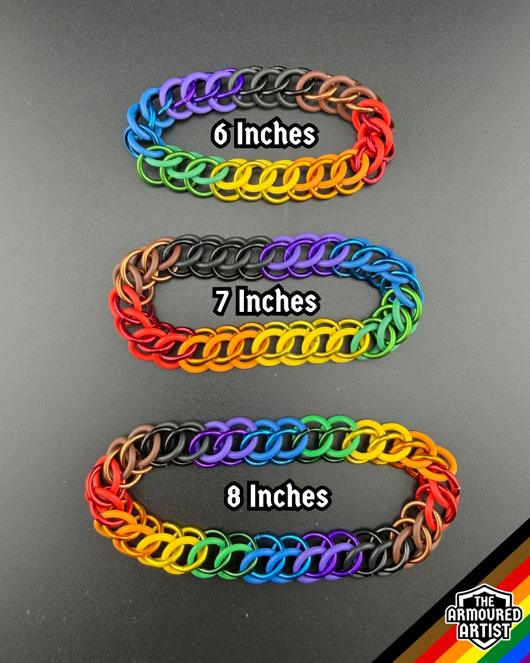 Rainbow (Philadelphia Flag) Stretchy Chainmail Bracelets