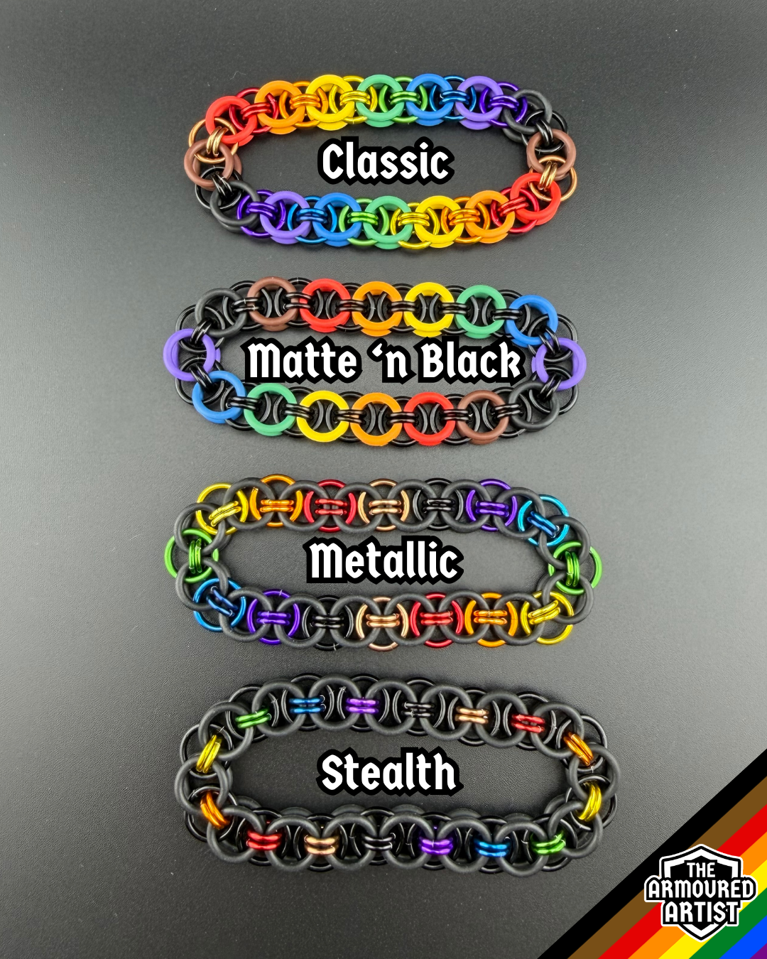 Rainbow (Philadelphia Flag) Stretchy Helmchain Bracelets
