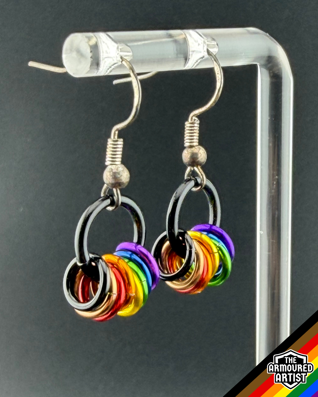 Rainbow (Philadelphia Flag) Small Ringlette Earrings