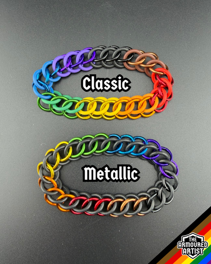 Rainbow (Philadelphia Flag) Stretchy Chainmail Bracelets