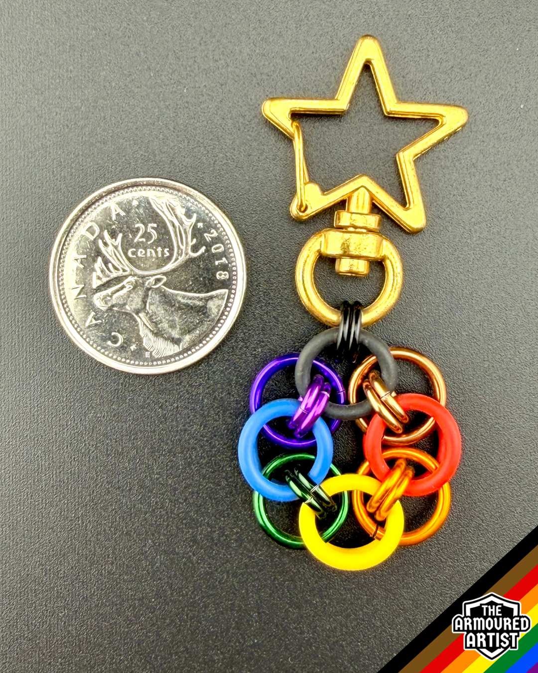 Rainbow (Philadelphia Flag) Flexible Helmchain Keychains
