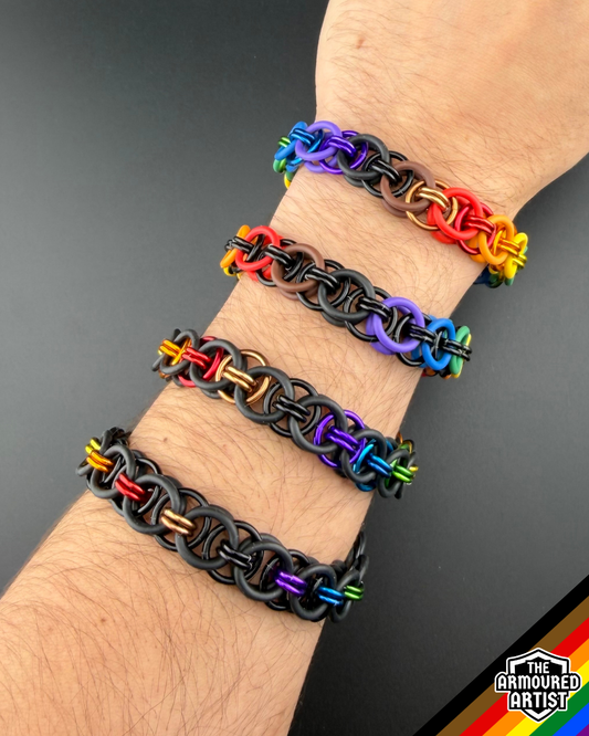 Rainbow (Philadelphia Flag) Stretchy Helmchain Bracelets