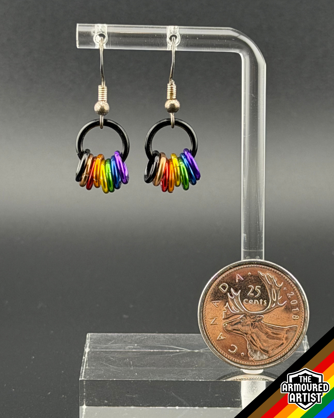 Rainbow (Philadelphia Flag) Small Ringlette Earrings