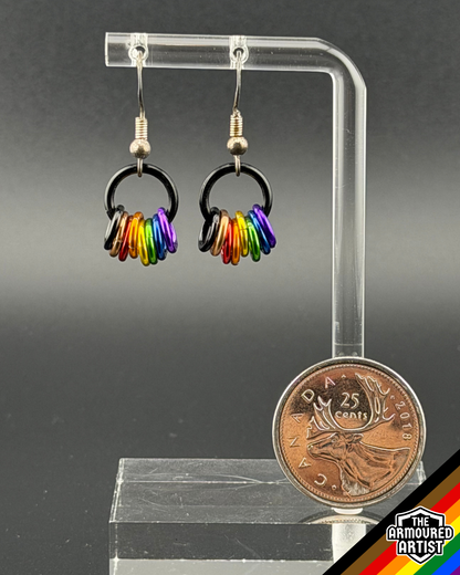 Rainbow (Philadelphia Flag) Small Ringlette Earrings
