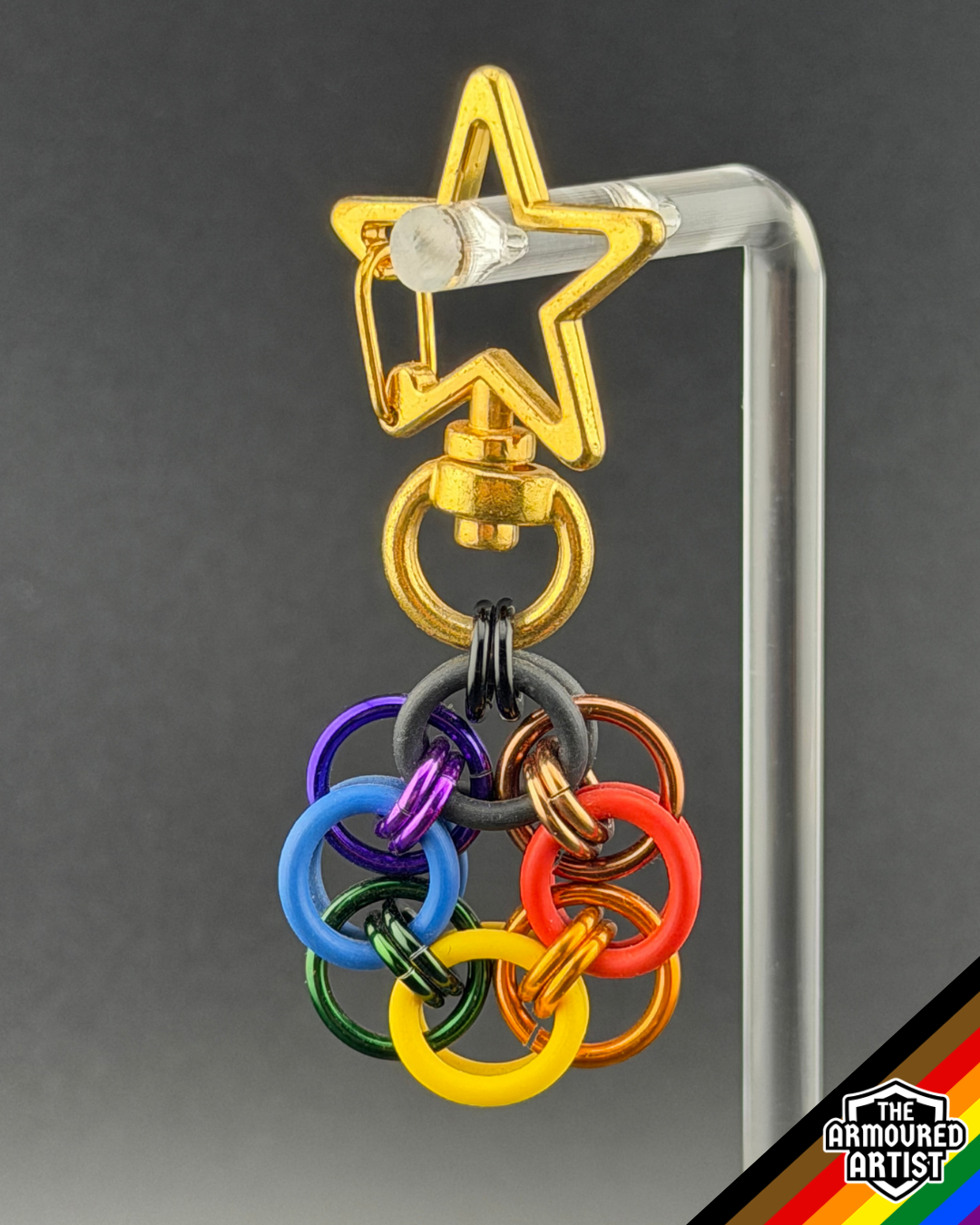 Rainbow (Philadelphia Flag) Flexible Helmchain Keychains