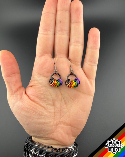 Rainbow (Philadelphia Flag) Small Ringlette Earrings