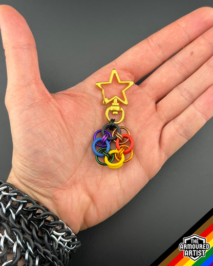 Rainbow (Philadelphia Flag) Flexible Helmchain Keychains
