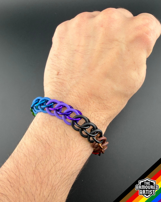 Rainbow (Philadelphia Flag) Stretchy Chainmail Bracelets