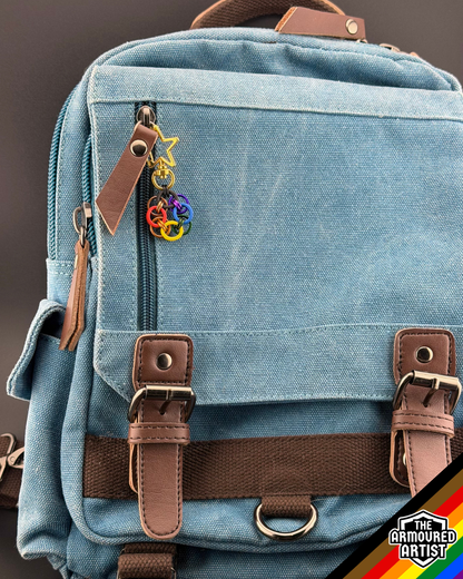 Rainbow (Philadelphia Flag) Flexible Helmchain Keychains