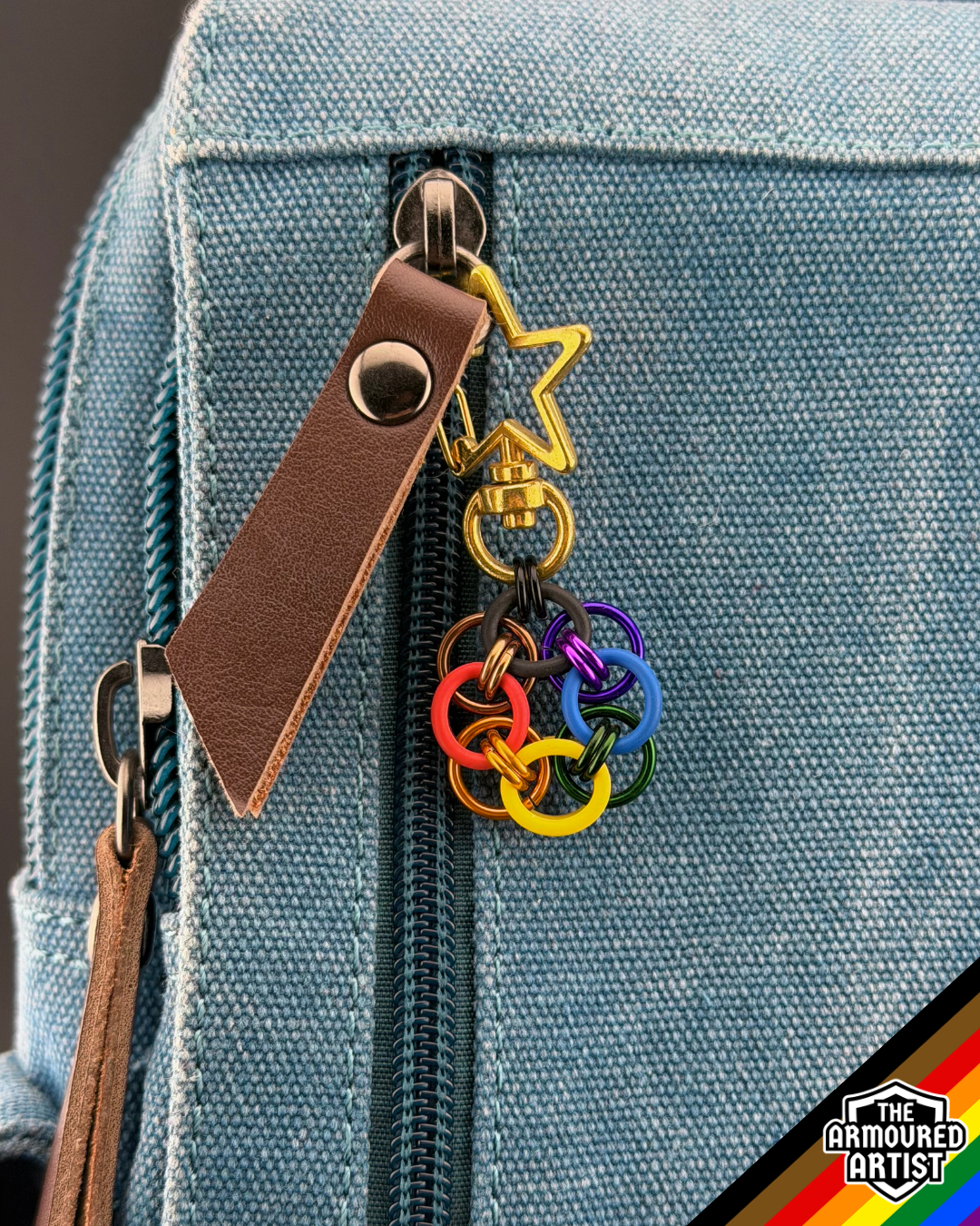 Rainbow (Philadelphia Flag) Flexible Helmchain Keychains