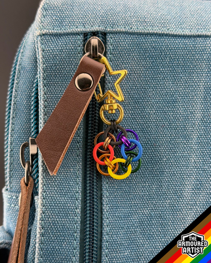 Rainbow (Philadelphia Flag) Flexible Helmchain Keychains
