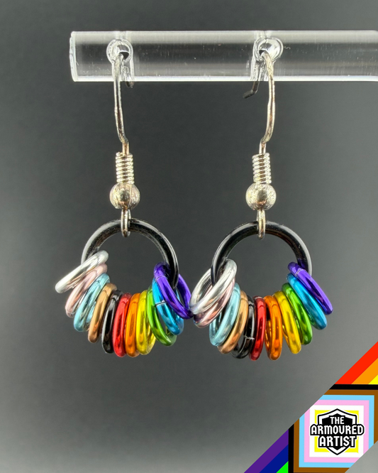 Rainbow (Progress Flag) Small Ringlette Earrings