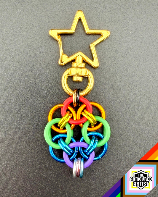 Rainbow (Progress Flag) Flexible Helmchain Keychains