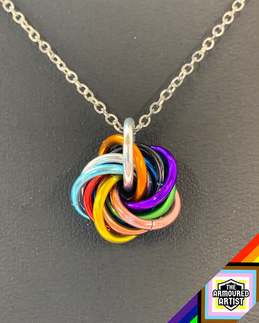 Rainbow (Progress) Spiral Chainmail Necklaces