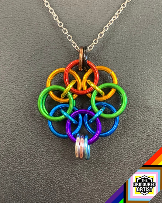 Rainbow (Progress Flag) Helmchain Necklaces