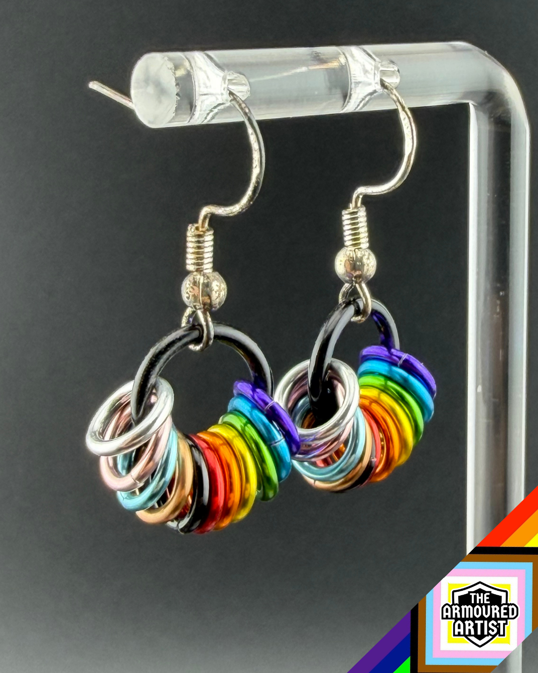 Rainbow (Progress Flag) Small Ringlette Earrings