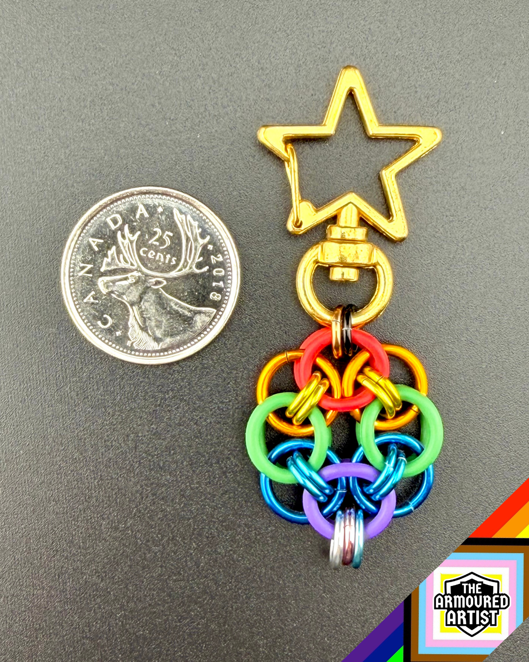 Rainbow (Progress Flag) Flexible Helmchain Keychains