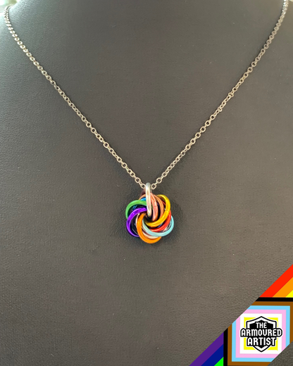 Rainbow (Progress) Spiral Chainmail Necklaces