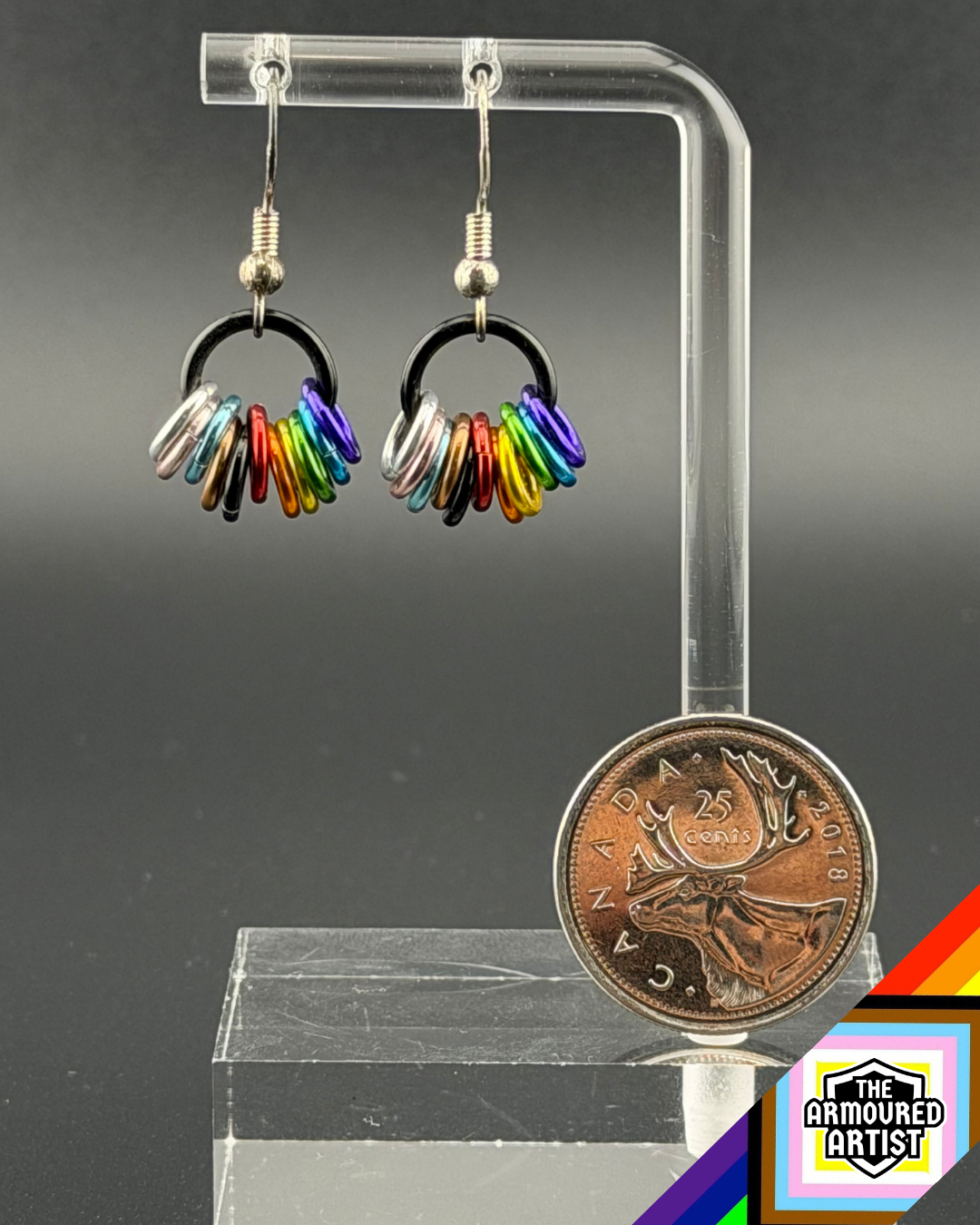 Rainbow (Progress Flag) Small Ringlette Earrings