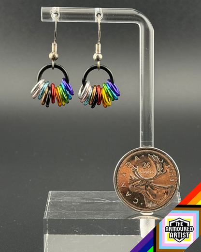 Rainbow (Progress Flag) Small Ringlette Earrings