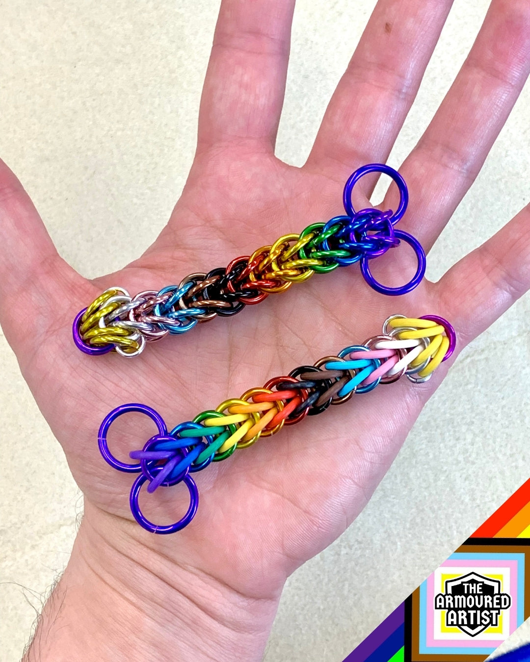 Rainbow (Progress Flag) Pocket Rocket Keychains/Necklaces