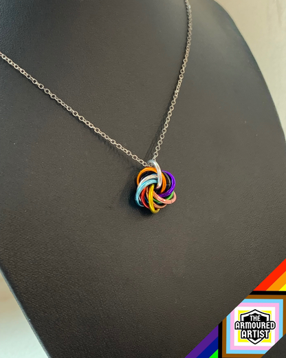 Rainbow (Progress) Spiral Chainmail Necklaces