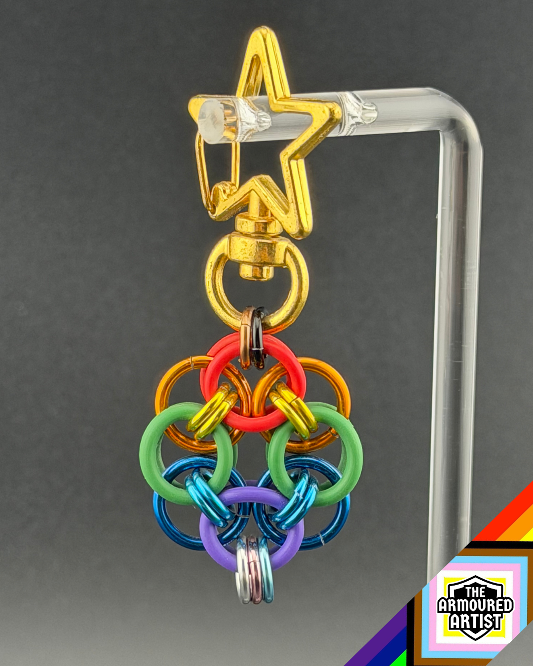 Rainbow (Progress Flag) Flexible Helmchain Keychains