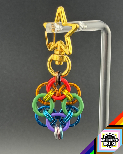 Rainbow (Progress Flag) Flexible Helmchain Keychains