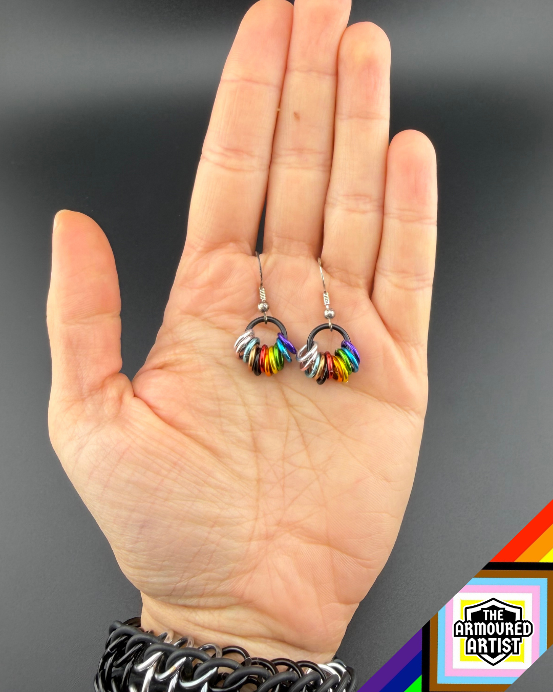 Rainbow (Progress Flag) Small Ringlette Earrings