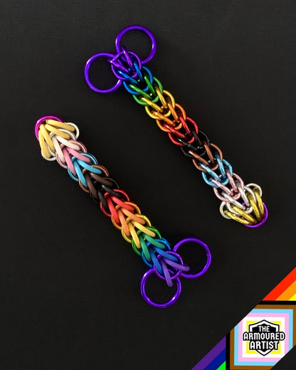Rainbow (Progress Flag) Pocket Rocket Keychains/Necklaces