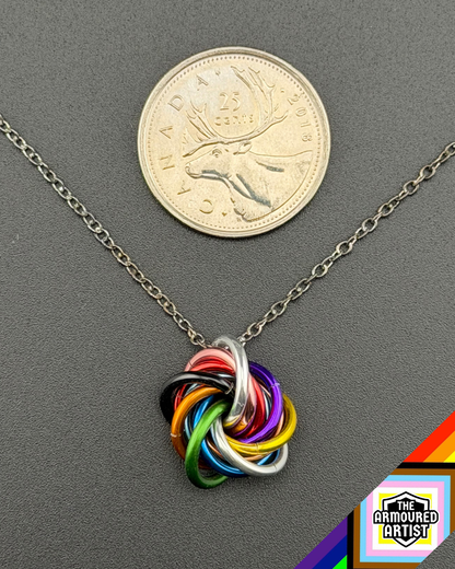 Rainbow (Progress) Spiral Chainmail Necklaces