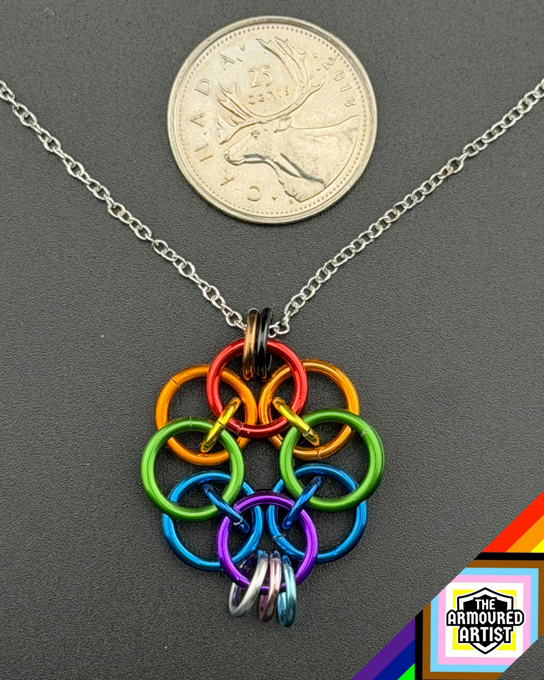 Rainbow (Progress Flag) Helmchain Necklaces