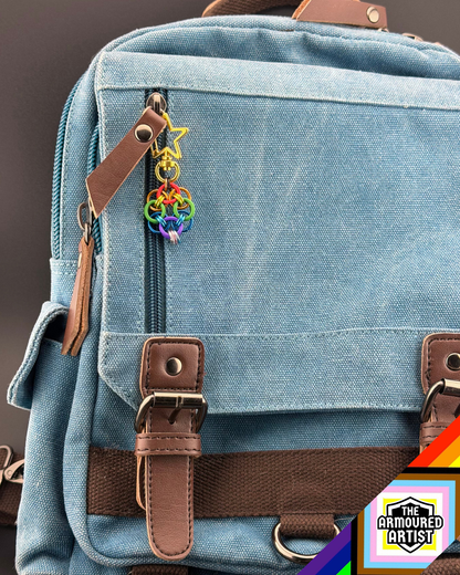 Rainbow (Progress Flag) Flexible Helmchain Keychains