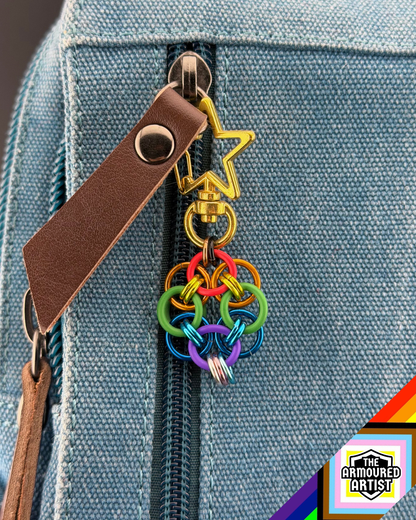 Rainbow (Progress Flag) Flexible Helmchain Keychains