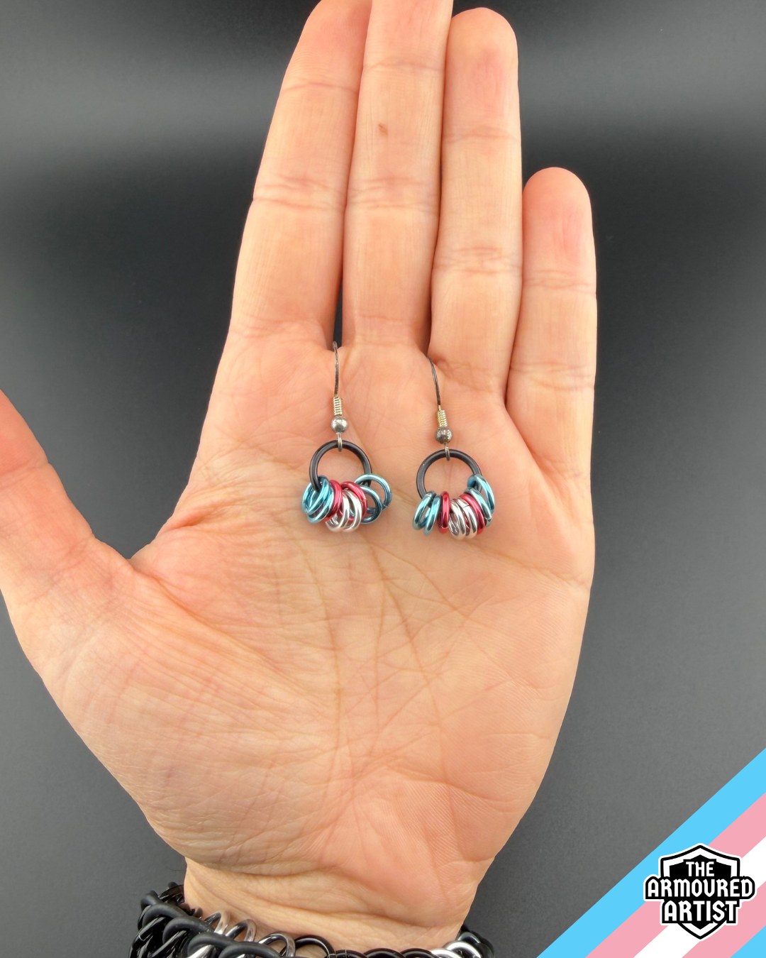 Transgender (Vivid Pink) Small Ringlette Earrings