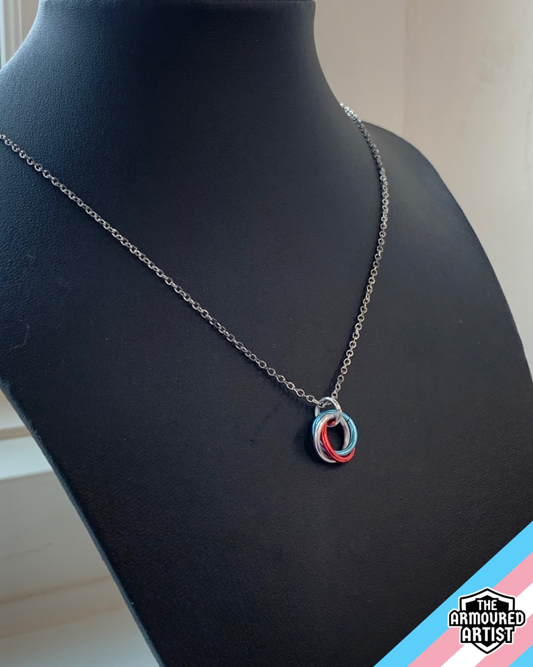 Transgender (Vivid Pink) Spiral Chainmail Necklaces