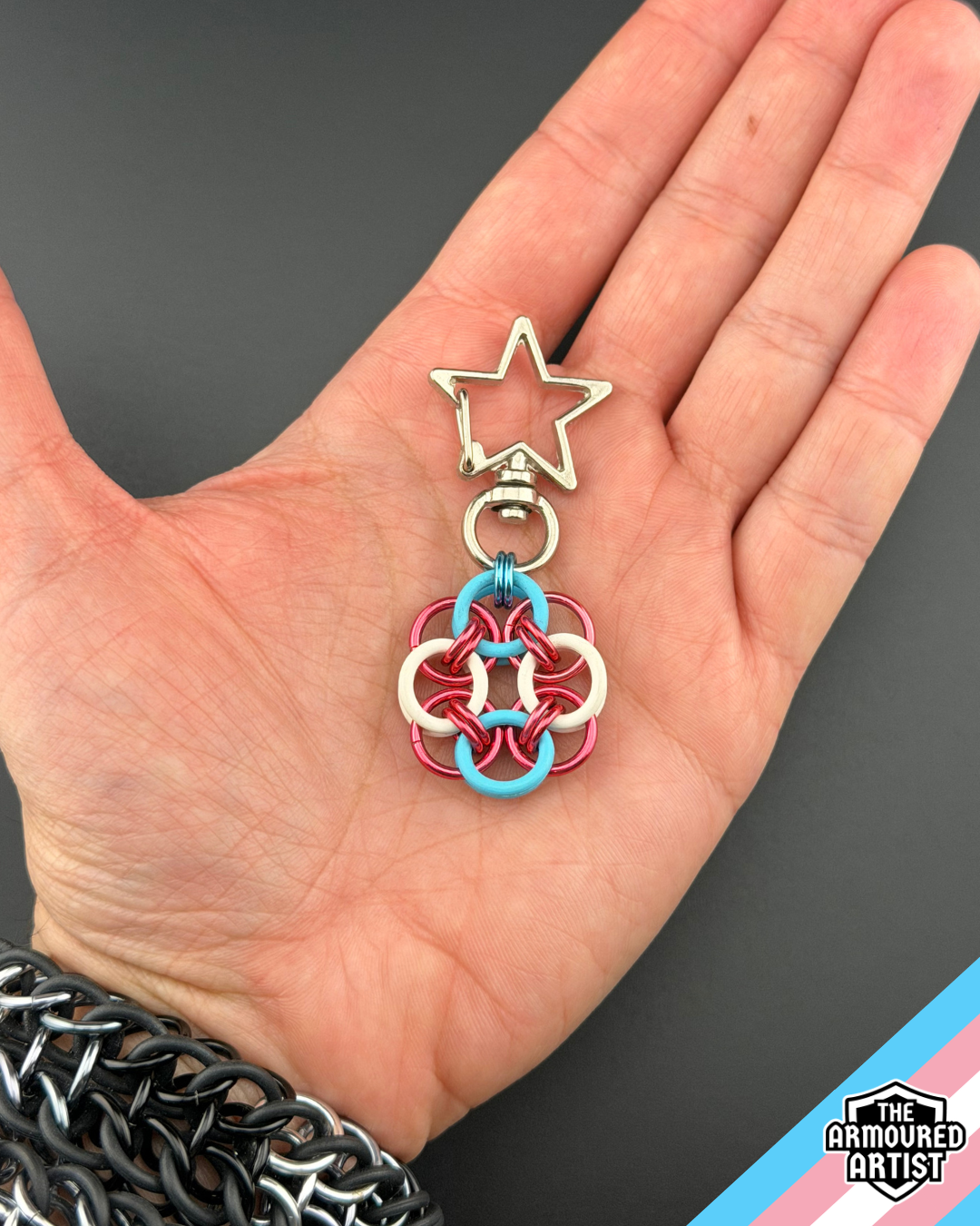 Transgender (Vivid Pink) Flexible Helmchain Keychains