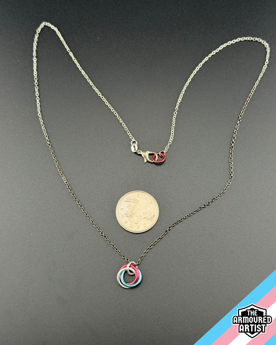 Transgender (Vivid Pink) Spiral Chainmail Necklaces