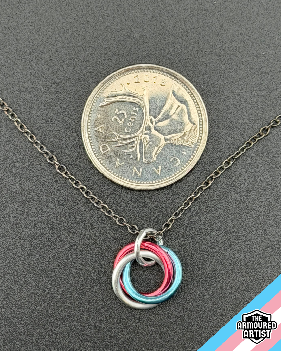 Transgender (Vivid Pink) Spiral Chainmail Necklaces