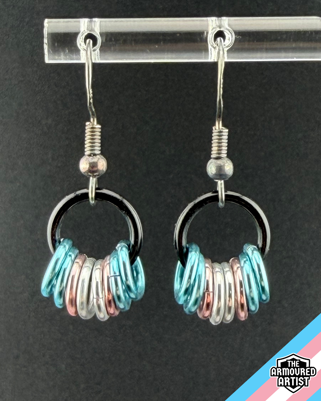 Transgender (Pastel Pink) Small Ringlette Earrings