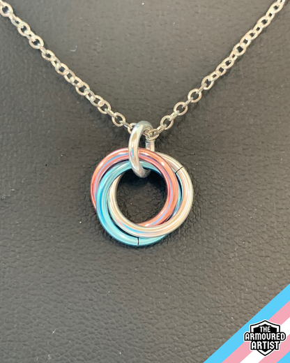 Transgender (Pastel Pink) Spiral Chainmail Necklaces