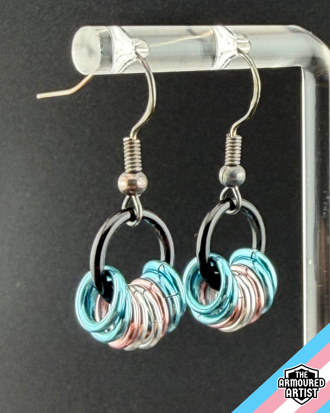 Transgender (Pastel Pink) Small Ringlette Earrings
